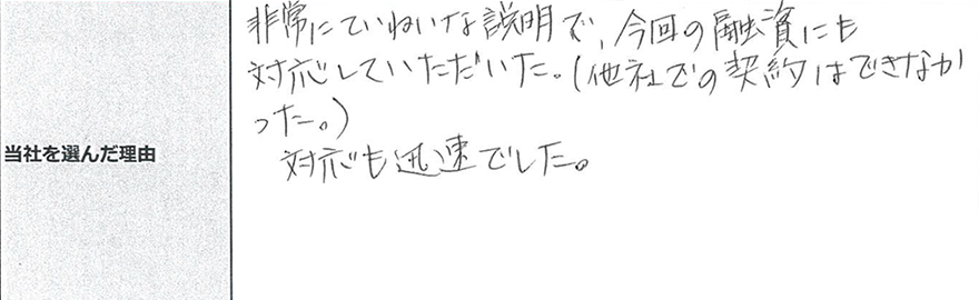 ご利用者様の声