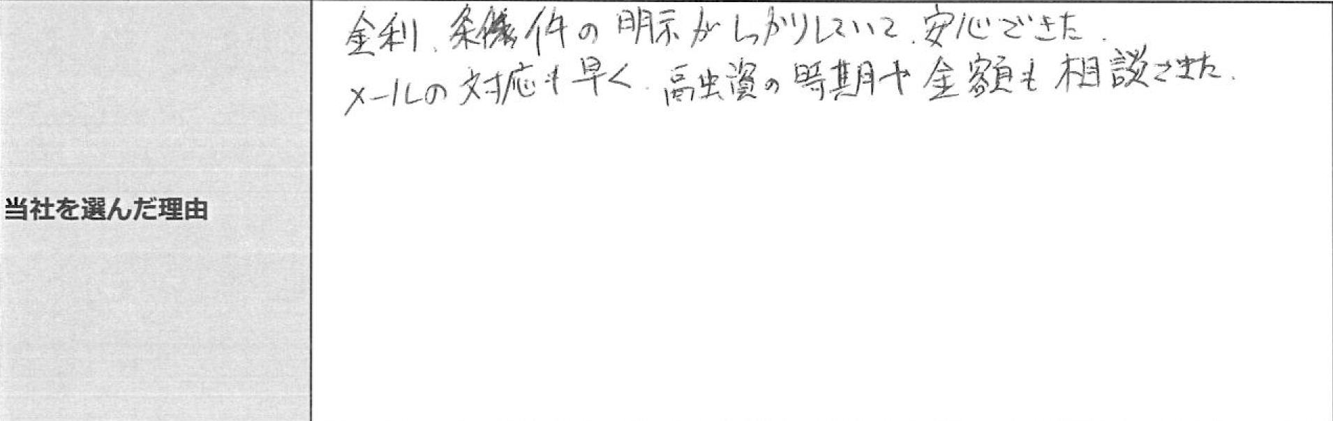 ご利用者様の声