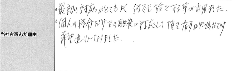 ご利用者様の声