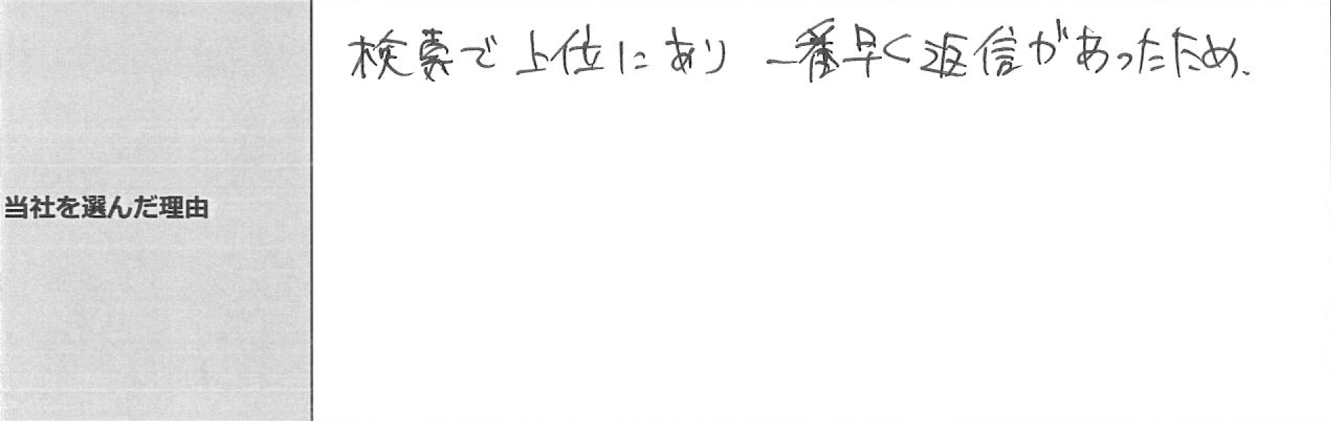 ご利用者様の声