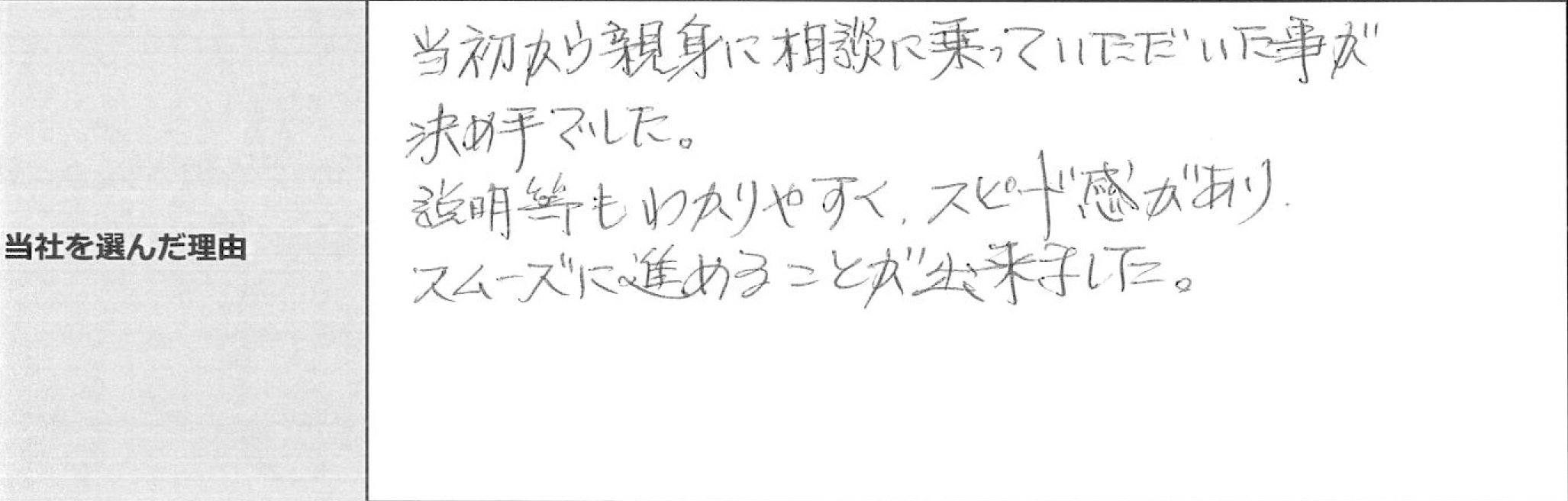 ご利用者様の声