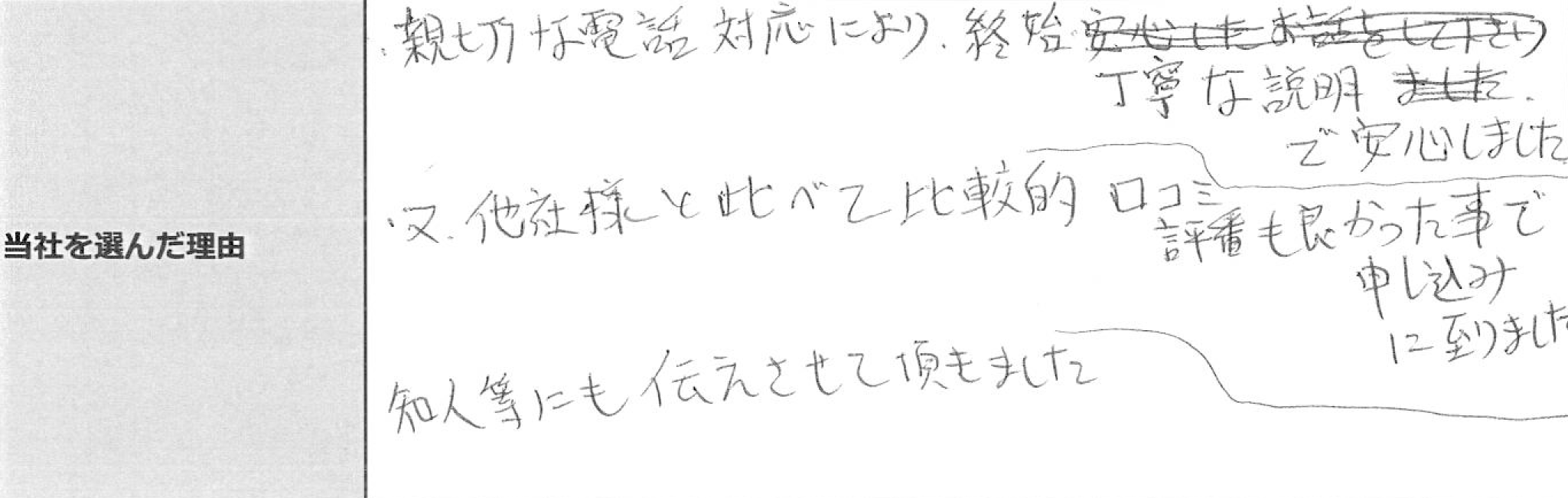 ご利用者様の声