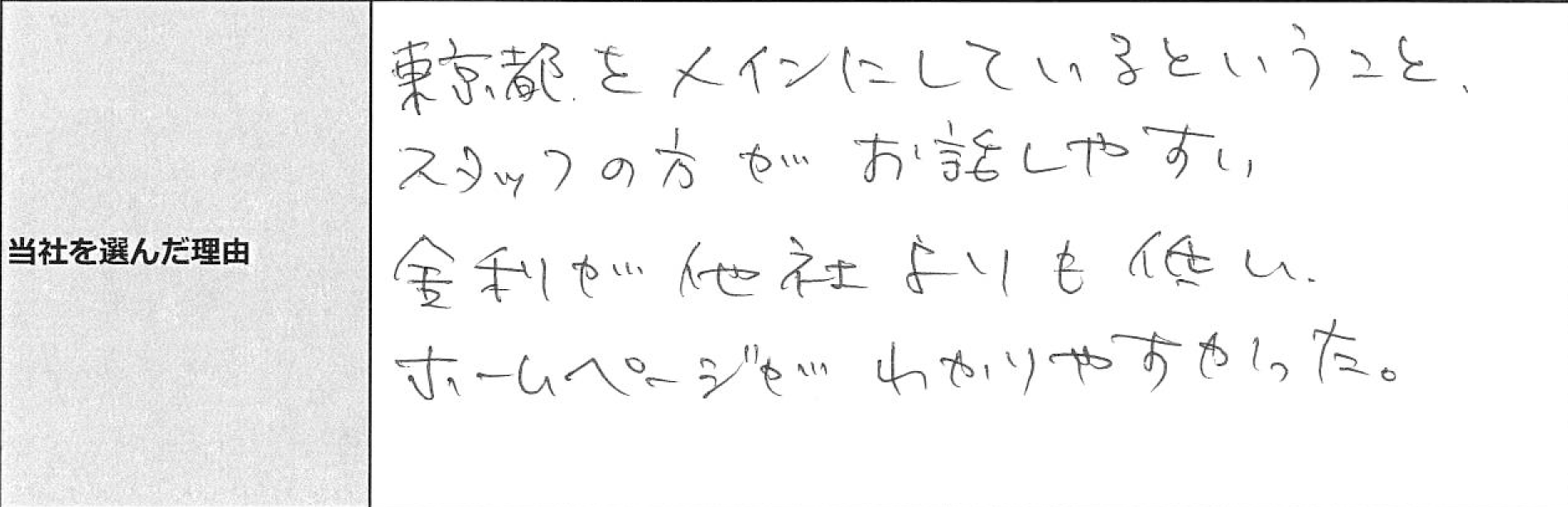ご利用者様の声