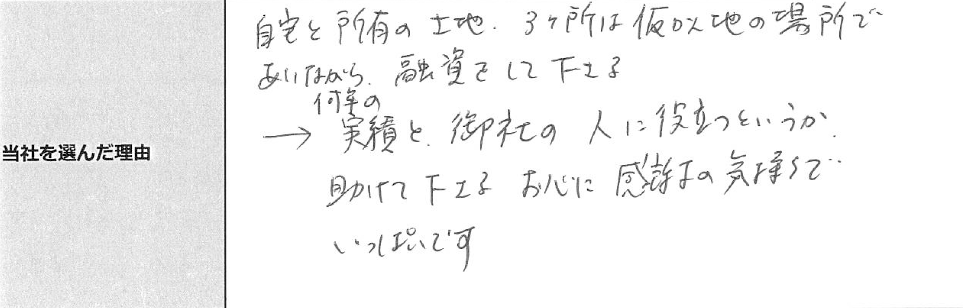 ご利用者様の声