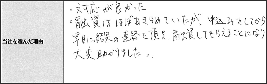 ご利用者様の声