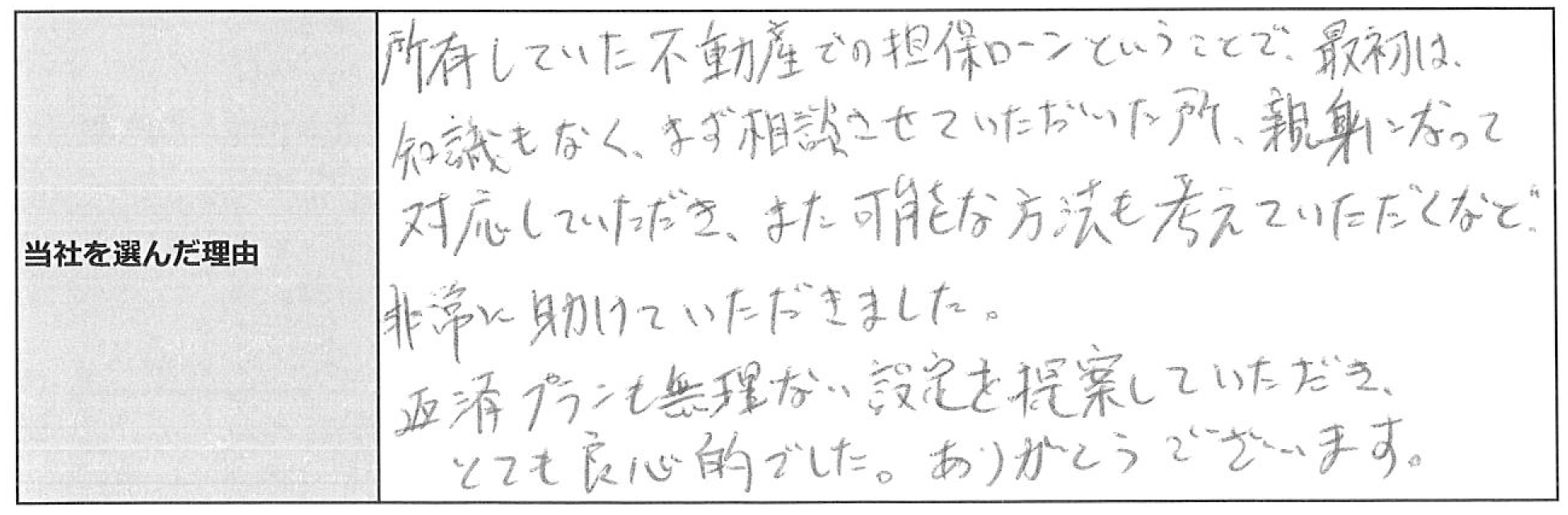 ご利用者様の声