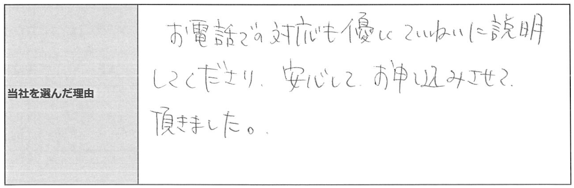 ご利用者様の声