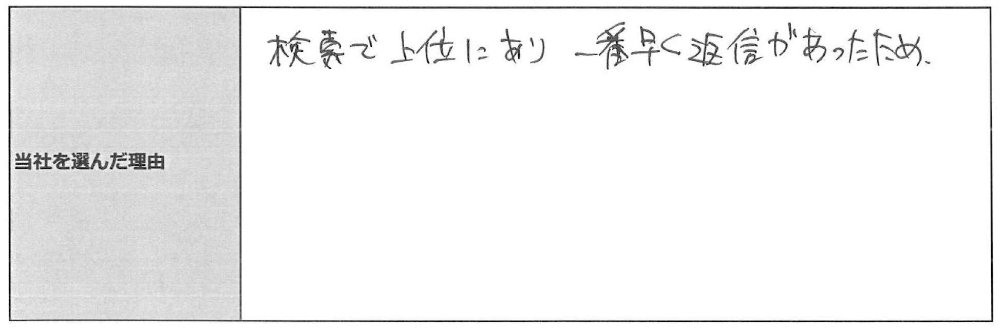 ご利用者様の声
