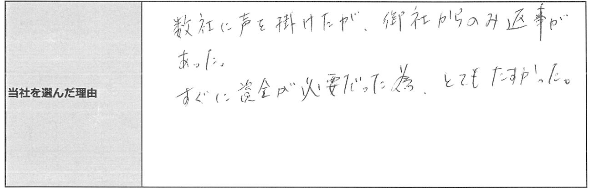 ご利用者様の声