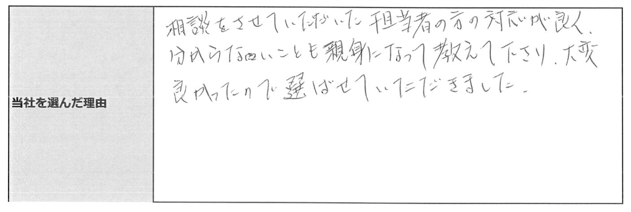 ご利用者様の声