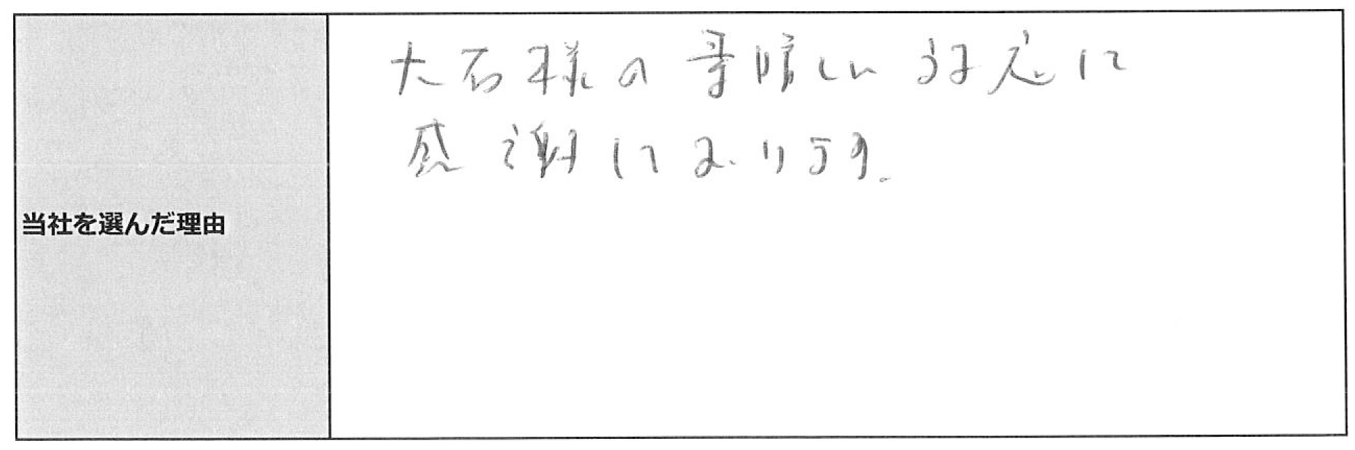 ご利用者様の声