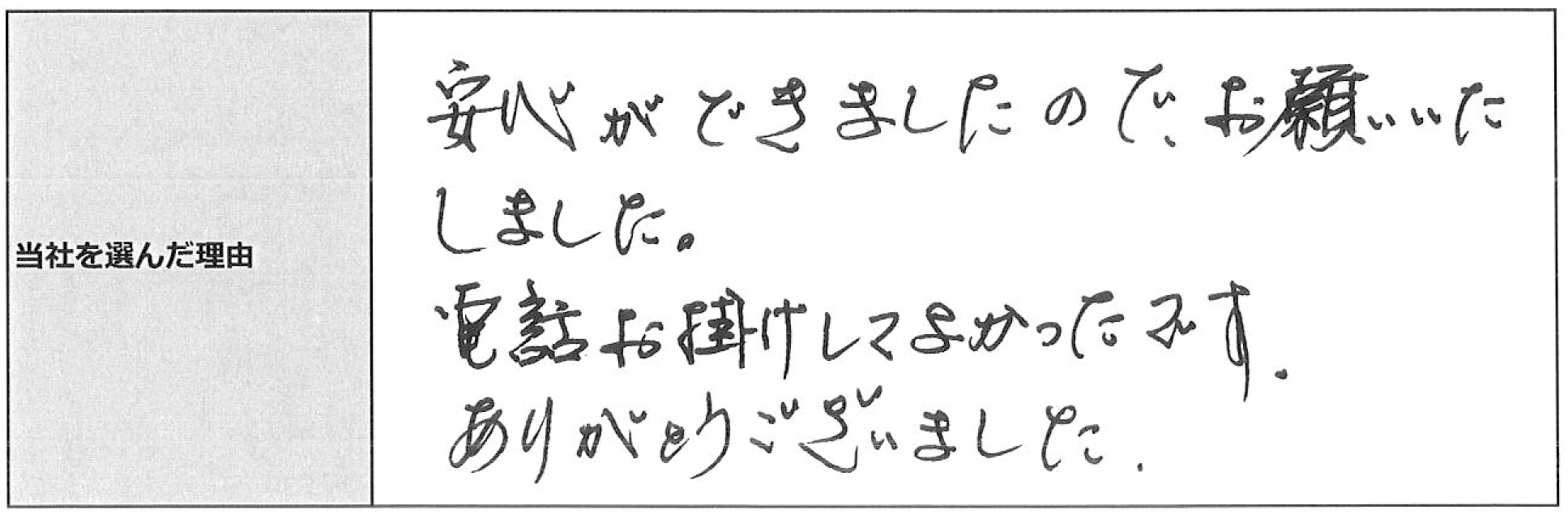 ご利用者様の声