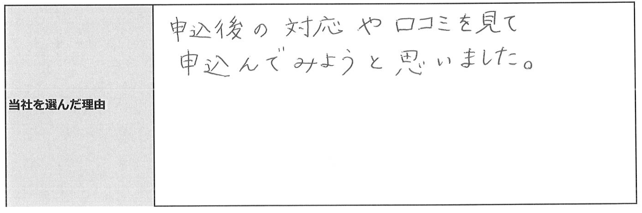 ご利用者様の声